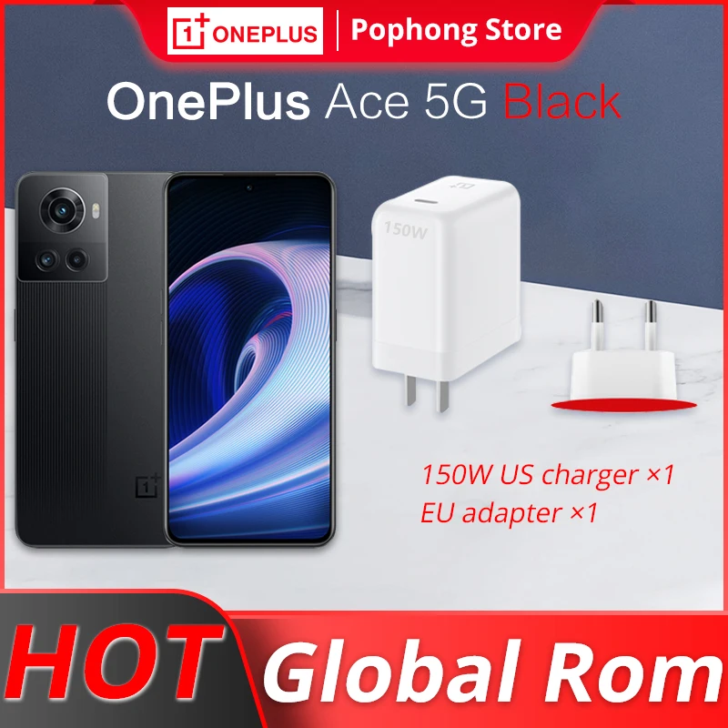 Tanie Globalny Rom OnePlus Ace 5G Telefon Komórkowy 6.7 Calowy AMOLED 120Hz Dimensity 8100 Octa Core Android 12 150W ładowanie Błyskowe NFC