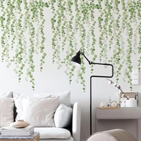 green leaves plants wall stickers baseboard wall corner wall decals for living room bedroom home decoration