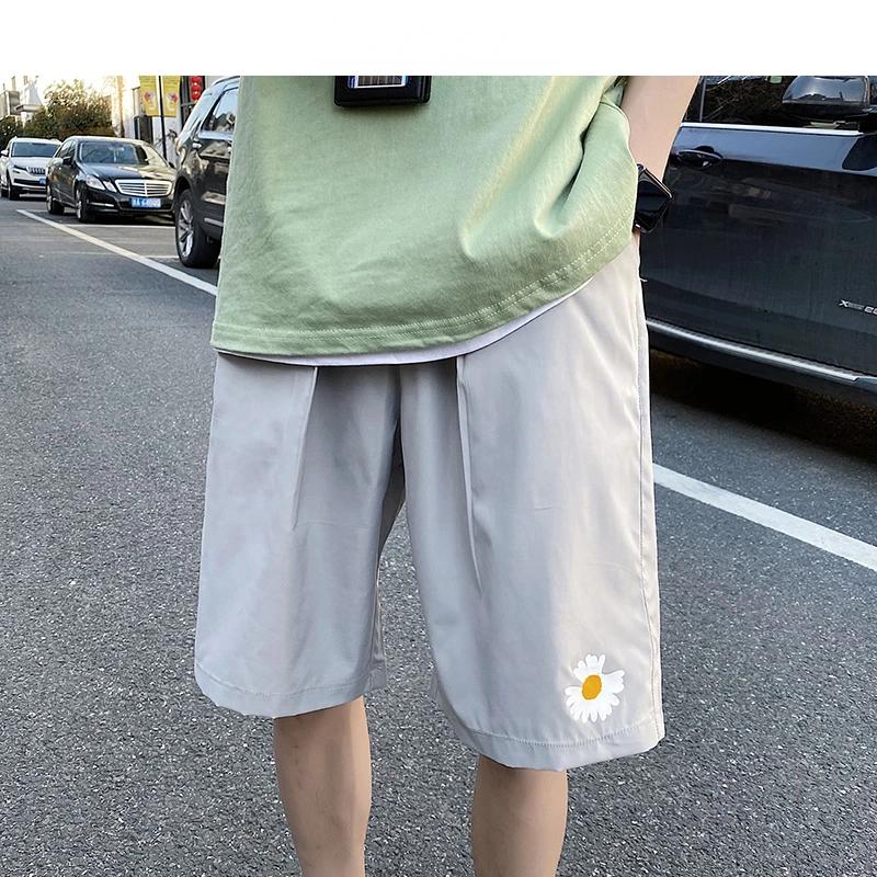 

NEW IN Korean Fashions Summer Shorts For Men 2022 Women Chrysanthemum Colorful Streetwear Thin Sweatshorts Male Kawaii Shorts
