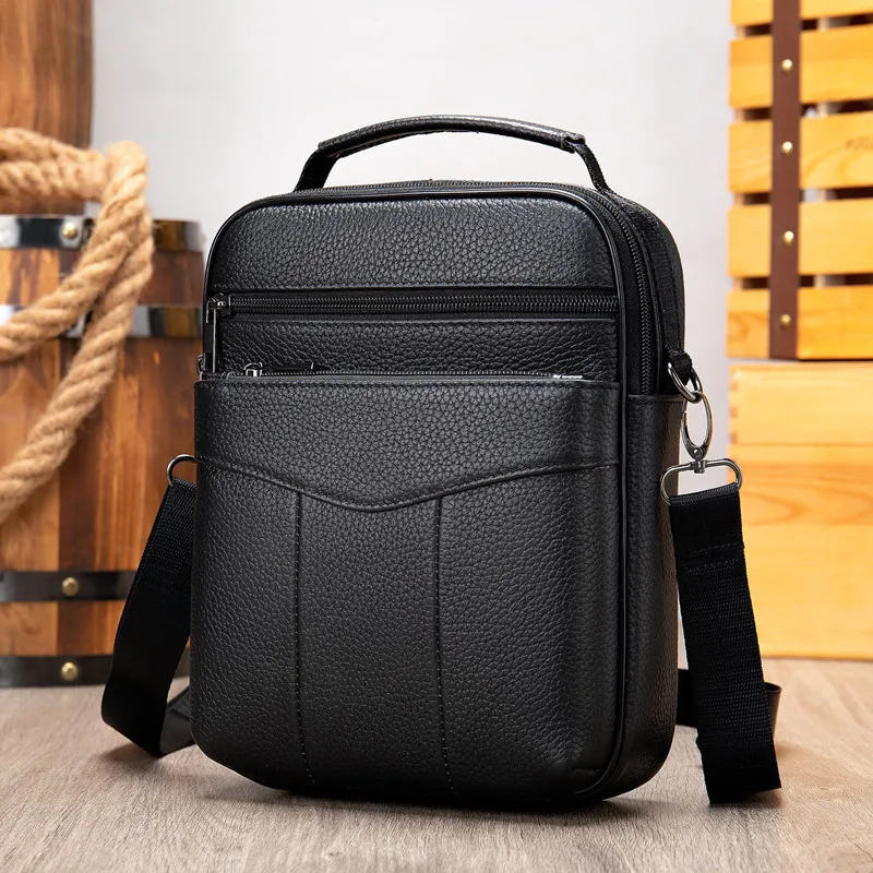 Genuine leather men's bag shoulder bag men's messenger bag briefcase retro business leisure men's bag fashion cowhide backpack