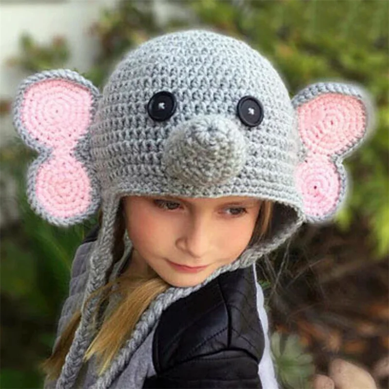 Милая шляпа в стиле мультяшного слона для взрослых и детей пуловер карнавальный