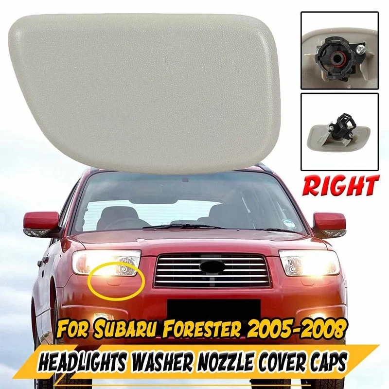 

New Car Fornt Right Headlights Head Light Lamps Washer Nozzle Cover Caps for Subaru Forester 2005-2008 86636SA240WG