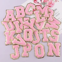 a z 0 9 chenille letter patches for clothing number english letters alphabet towel embroidery clorhing stickers iron on patches