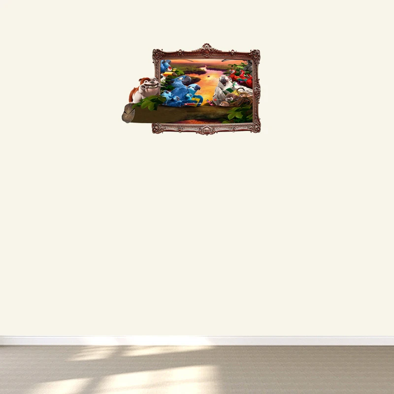 Тропические настенные 3D наклейки Three Ratels QC396 в стиле тропических джунглей для детей, аксессуары для украшения дома, гостиной