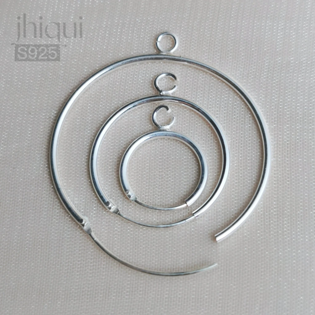 

1pc 925 Sterling Silver Circle Earring Hook DIY Earring Making Fine Jewelry Finding