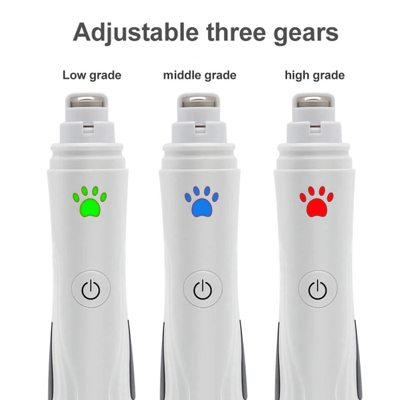 Dog Nail Grinder Pet Clipper USB Electric Painless Cats Dogs Paws Grooming Trimmer With LED Light 3-Speed Low Noise |