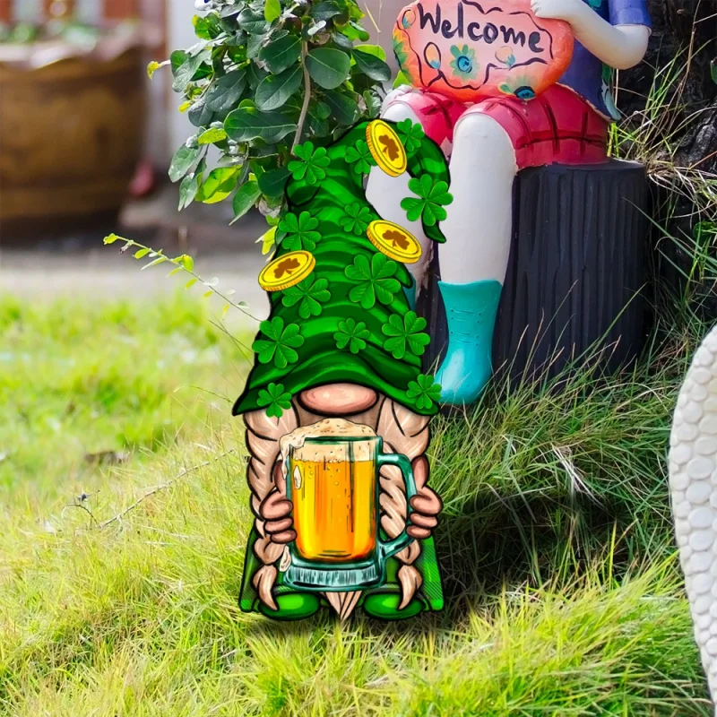 

Yklu171 St. Patrick's Day Dwarf Hat Four-Leaf Clover Acrylic Courtyard Floor Outlet Garden Outdoor