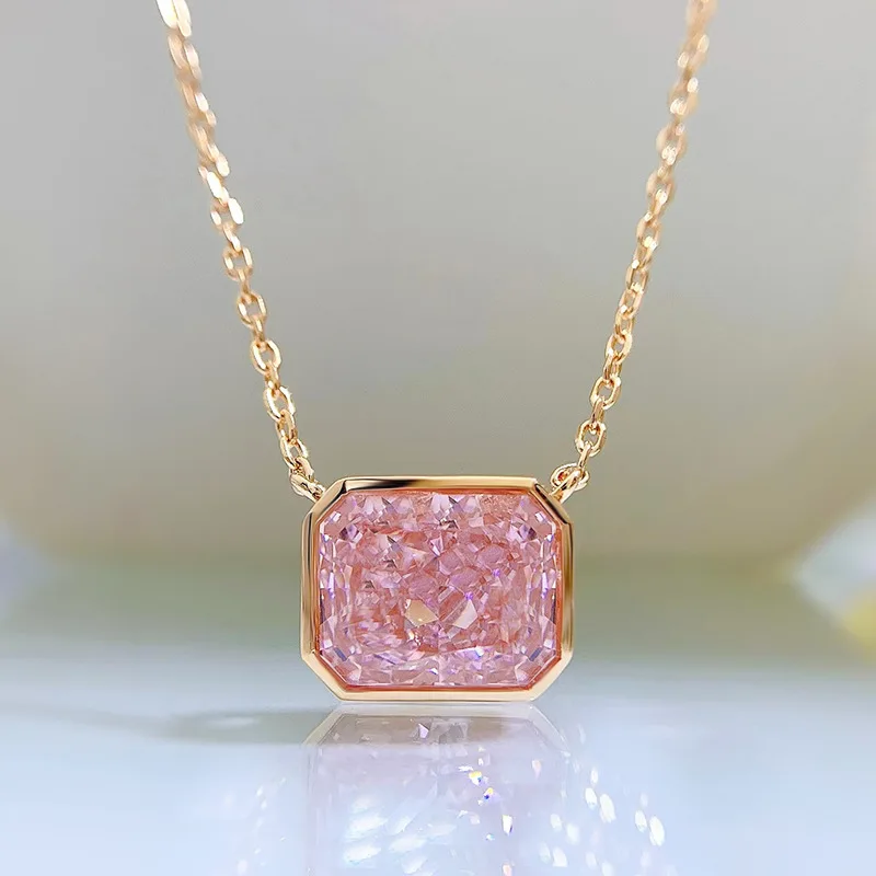 

Женское ожерелье из серебра 2022 пробы, маленькое очаровательное универсальное ожерелье с подвеской из желтого бриллианта светильник тное и ...