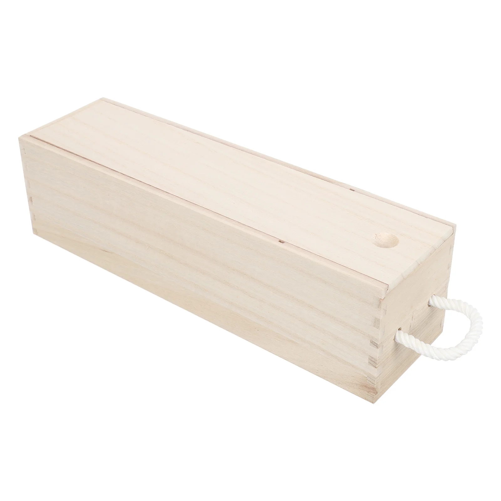 

Wooden Box Wood Boxesgiftslid Container Carrier Unfinished Handle Drop Decorative