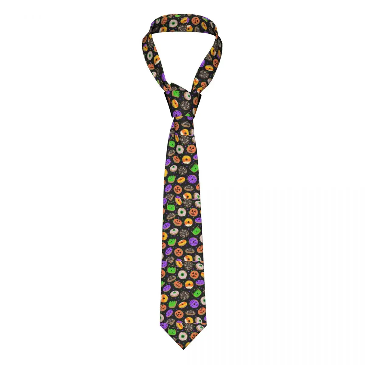 

Пончик галстук для Хэллоуин крутая Милая блестящая конфетти подарок для мужчин шейные Галстуки печатная блузка полиэстер шелк формальный шейный платок