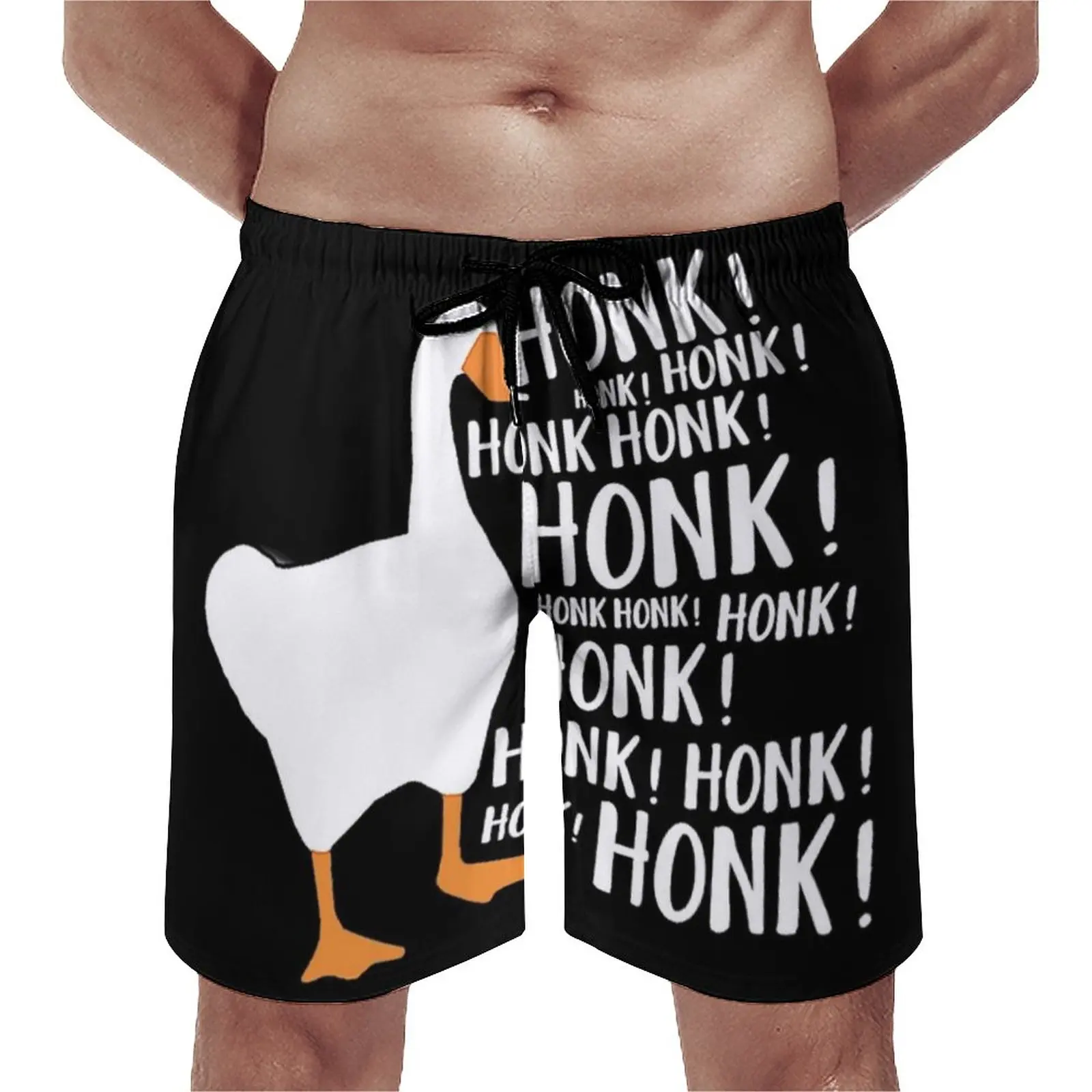 

Untitled Goose Game Board Shorts Men Honk Gaming Meme Animal Board Short Quality Elastic Waist Swimming Trunks Big Size