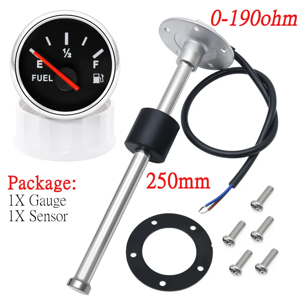 

Датчик Уровня Топлива Для Морской Лодки, Датчик Уровня Воды Из Нержавеющей Стали 0-190 Ом, 52 Мм