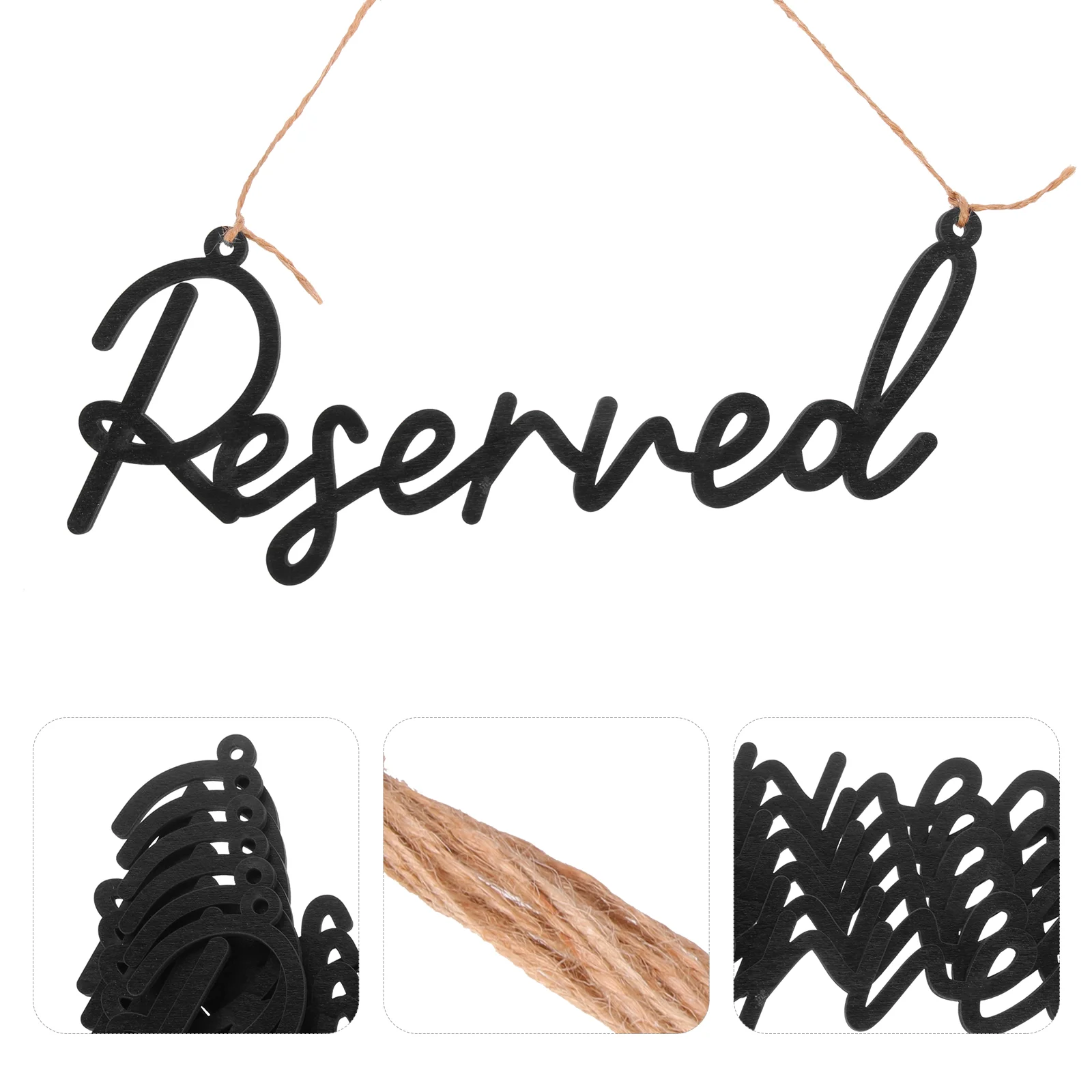 

6Pcs Elegant Wedding Signs Chair Reserved Signs Hanging Wooden Signs Activity Supply