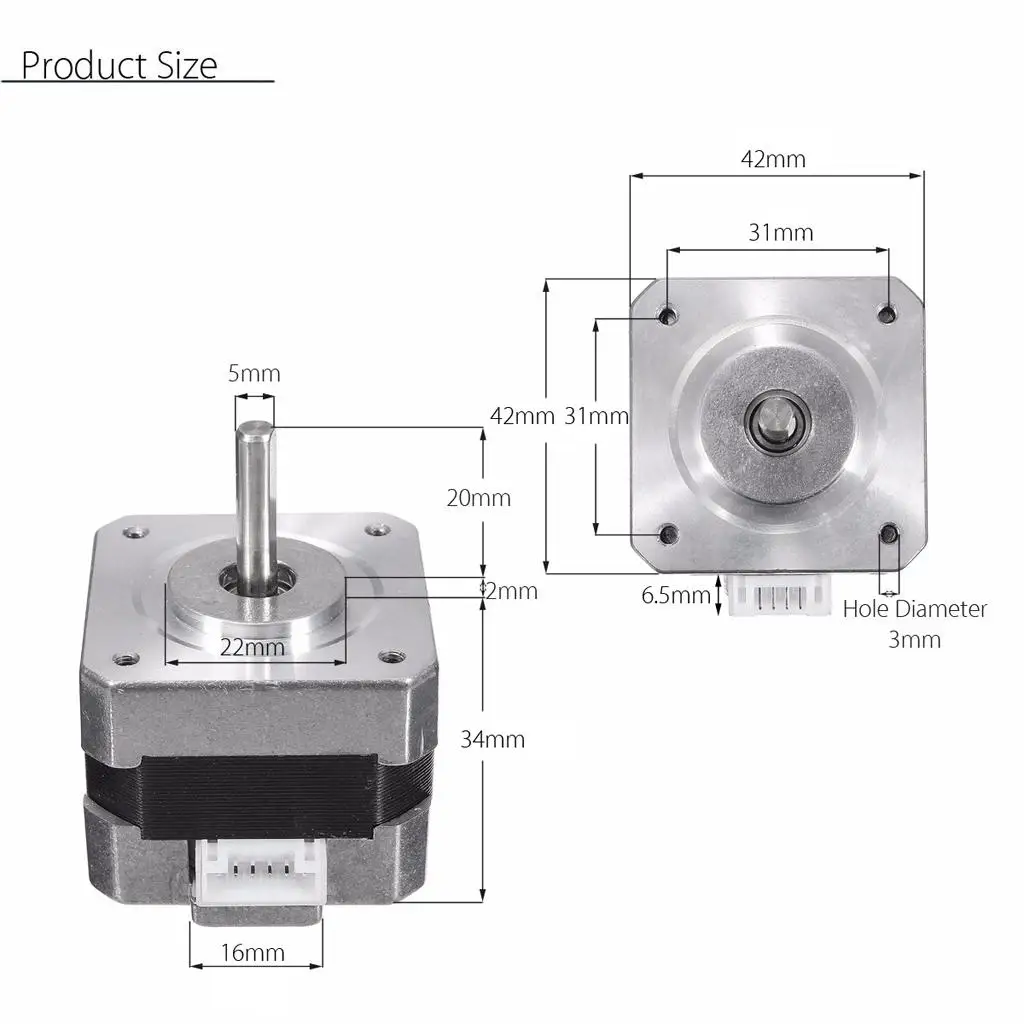 

Металлический шаговый двигатель Nema 17 28N.cm 0.4A 12V 1.for CNC 3D принтер