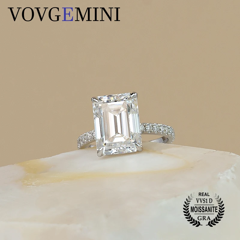 

VOVGEMINI чистое золото 18k обручальные кольца для пар 7 карат изумруд 9*13 мм Муассанит Vvs1 D Цвет аксессуар Модные женские ювелирные изделия