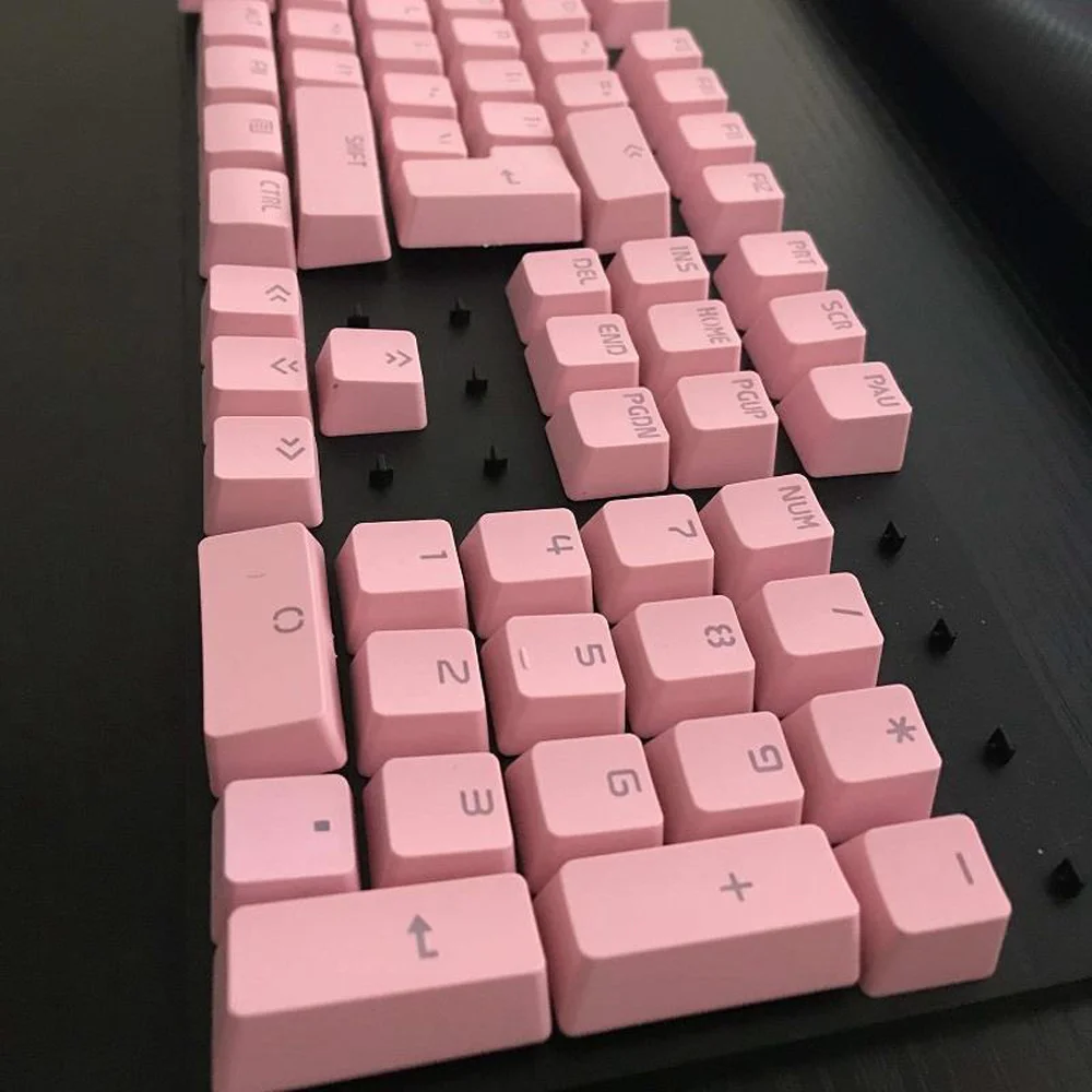 

Cute Pink Mechanical Keyboards Erogonomical Key Cap Full Sized Standard Keycaps for Mechanical Keyboard PC Gamer
