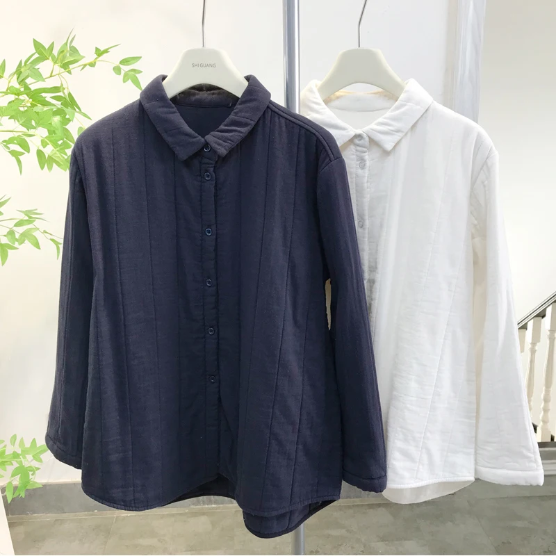 Зимний простой утолщенный утягивающий стеганый хлопковый кардиган с толстым