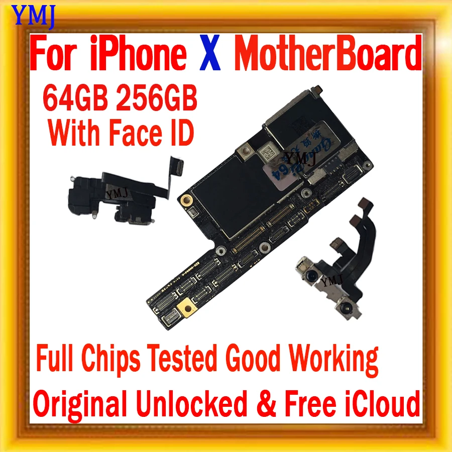 

Материнская плата без идентификационной учетной записи для iphone X с/без идентификатора лица, протестированная на всех чипах логическая плата с поддержкой обновления, 64 ГБ, 256 ГБ