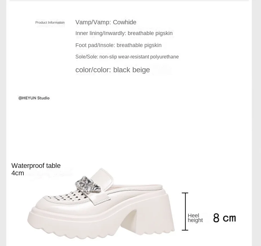 Sandały damskie letnie klapki buty oddychające puste grube obcasy kapcie skóra bydlęca czółenka z grubym dnem kobieta slajdy na świeżym