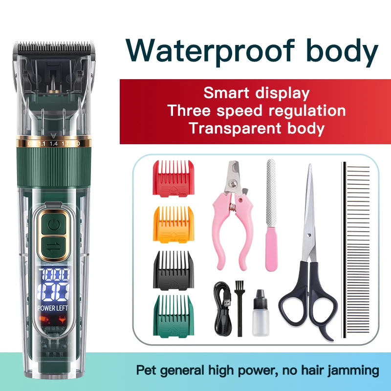 

Multifunctional Hair Waterproof Hair Seven Set Pet Trimmer Electric Cat Pet Remover Clipper Supplies Cleaning Dog Hair Shaver