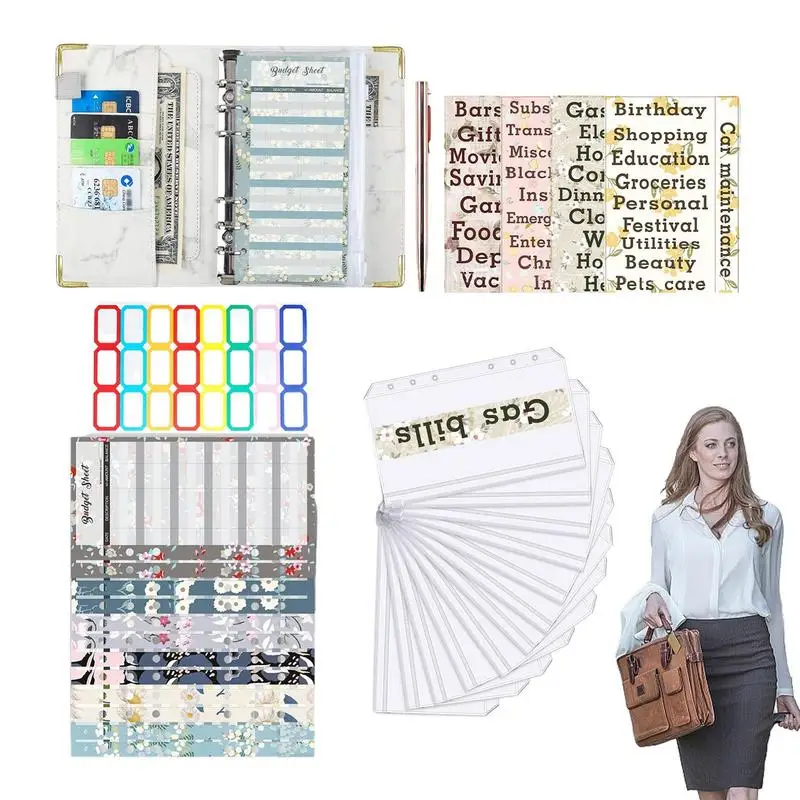 

Budget Binder Money Envelope Binder Budget Binder With Zipper Cash Envelopes & Expense Sheets For Budgeting And Saving Money