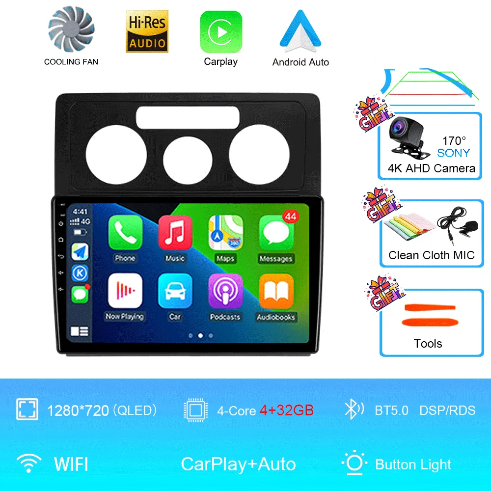 

Автомагнитола Android 16 Carplay Auto для Volkswagen Caddy 2K 3 III 2004-2010, навигация 2Din, DSP, видеоплеер, головное устройство, BT, стерео