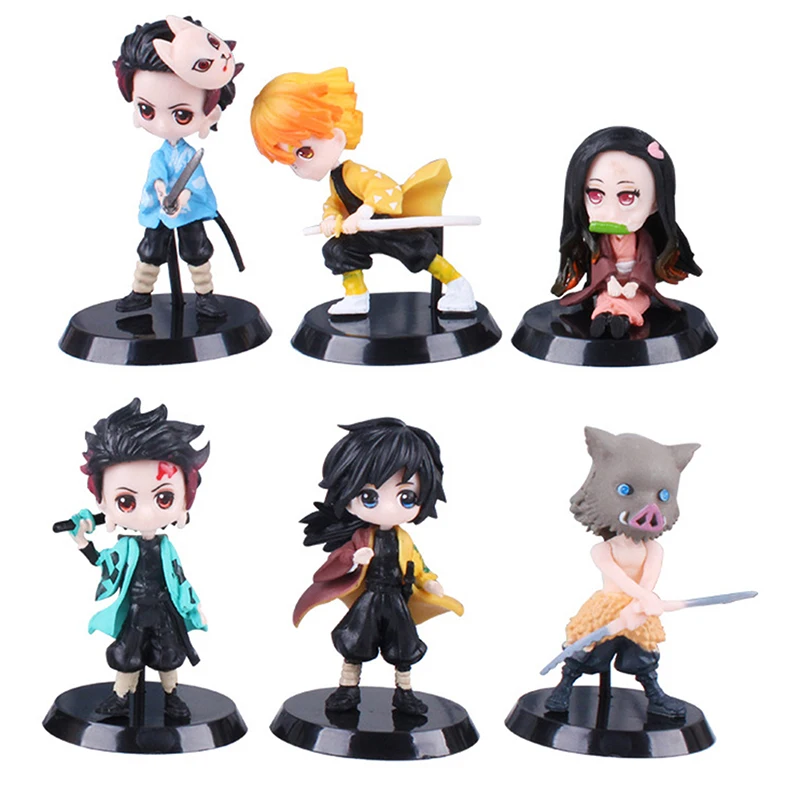 

Аниме фигурки в японском стиле 6 шт./компл., модель игрушек из ПВХ, 8 см Высота, фигурка, модель, кукла, новая коллекция для подростков, подарки ...