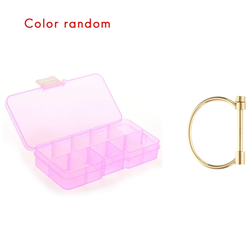 

1 шт. съемные чехлы для ювелирных изделий, накладные ногти и 1 шт. скоба, винтовой Браслет-манжета, браслеты из нержавеющей стали