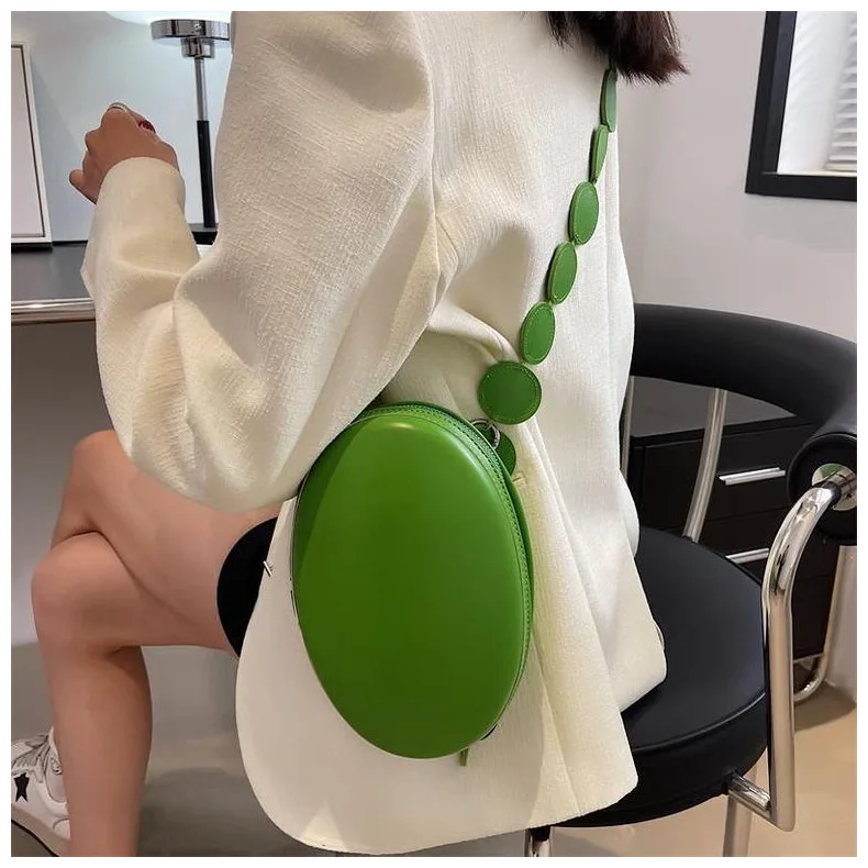 

Women Chic Round Handbag New Designer Female Crossbody Bags Luxury Brand Green Pink Shoulder Bags Party Clutch Evening Bags