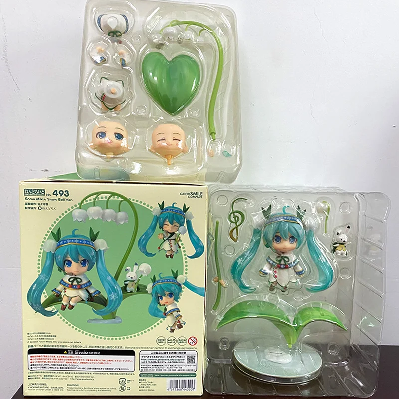 Фигурки героев Аниме Nendoroid Hatsune Miku 493 листья лотоса Q-версия игрушки движущиеся