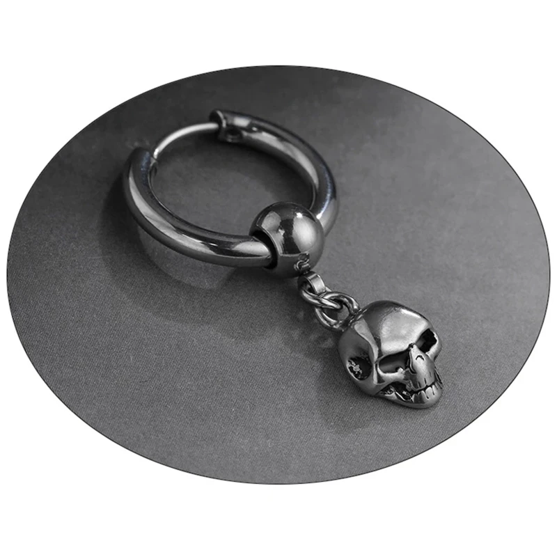 

B36D модные серьги в стиле панк с черепом серьги-кольца в виде скелета из нержавеющей стали для женщин и мужчин подарки на день Святого Валент...
