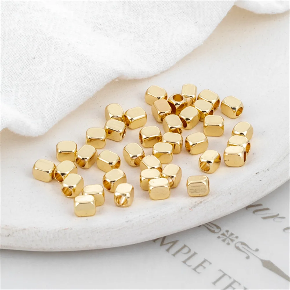 

18K dummy gold frosted separated bead flying saucer abacus bead flat bead bracelet necklace DIY handmade accessories