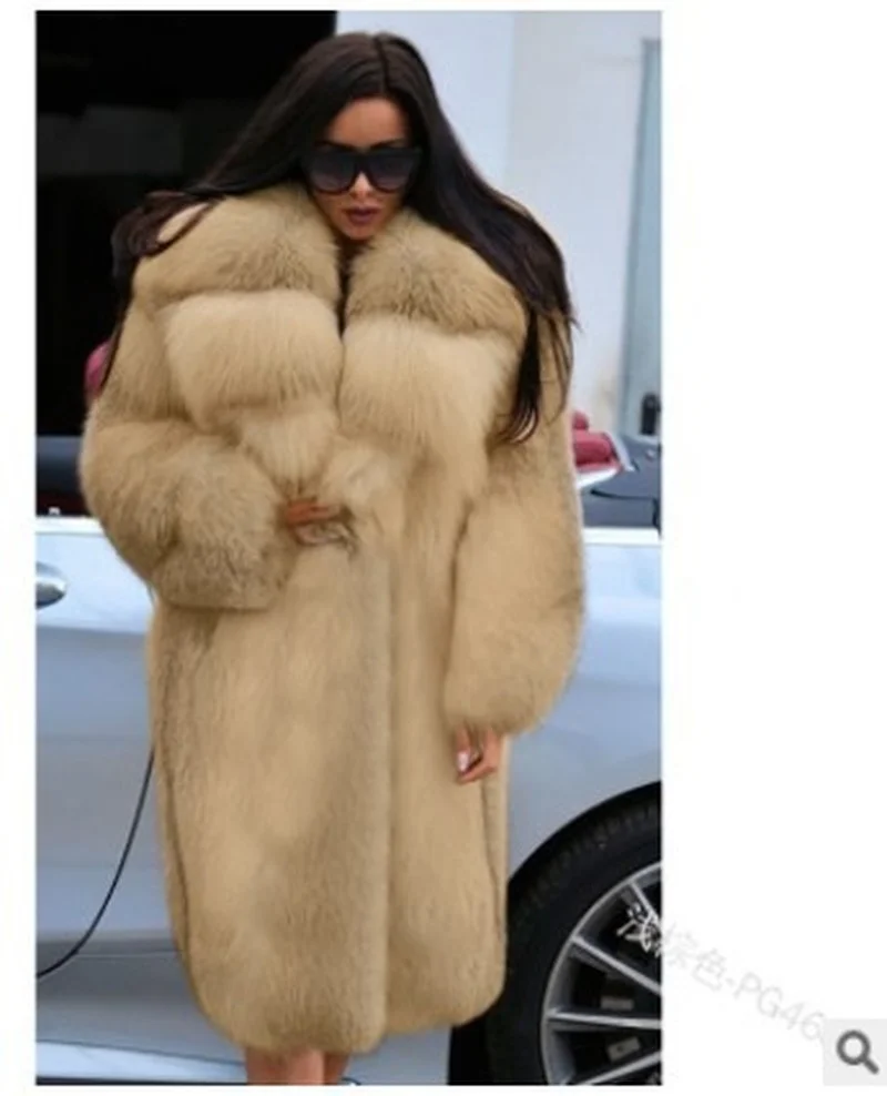 Winter 2022 Fashion High-grade Wool Collar Medium and Long Womens Fur Coat Hat Collar Hooded Warm Fur Coat Women