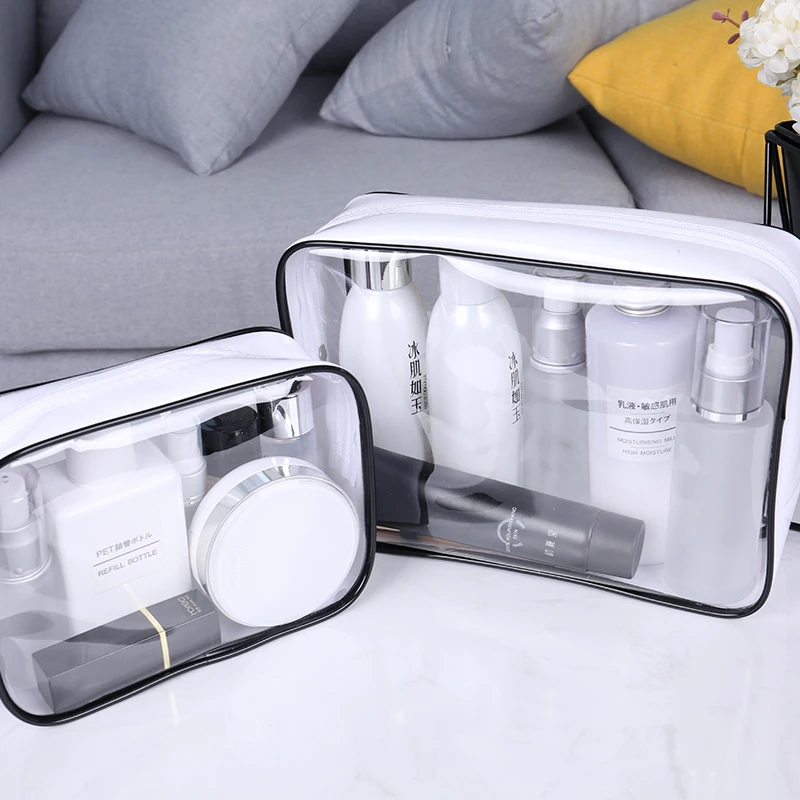 

Portable Transparent Women Makeup Bag Outdoor Waterproof Storage Bag Travel Bolsa Almacenamiento Reusable Storage Bag MM60SNB