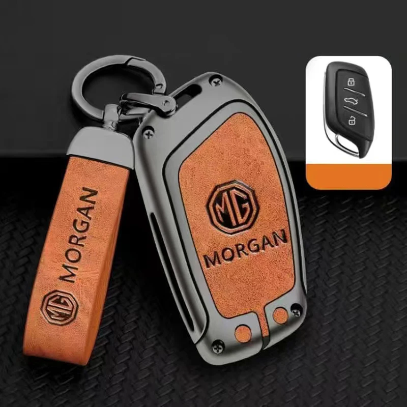 

Car Key Case With Keychain Car Key Cover Shell Fob For MG ZS EV MG3 MG5 MG7 MG6 EZS HS EHS GS 2018 2019 2020 2021 Key Protector