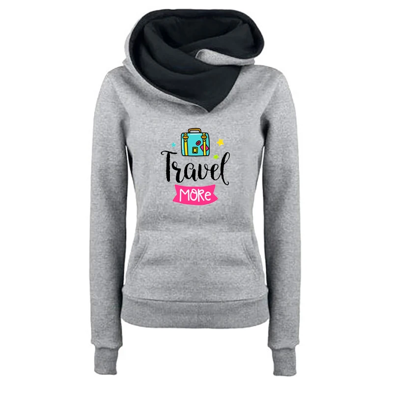

Women Hoodie Letter Pattern Print Lapel Pullover Sweater Long Sleeve Sportswear Women Vintage Coat Autumn Winter Female Clothes