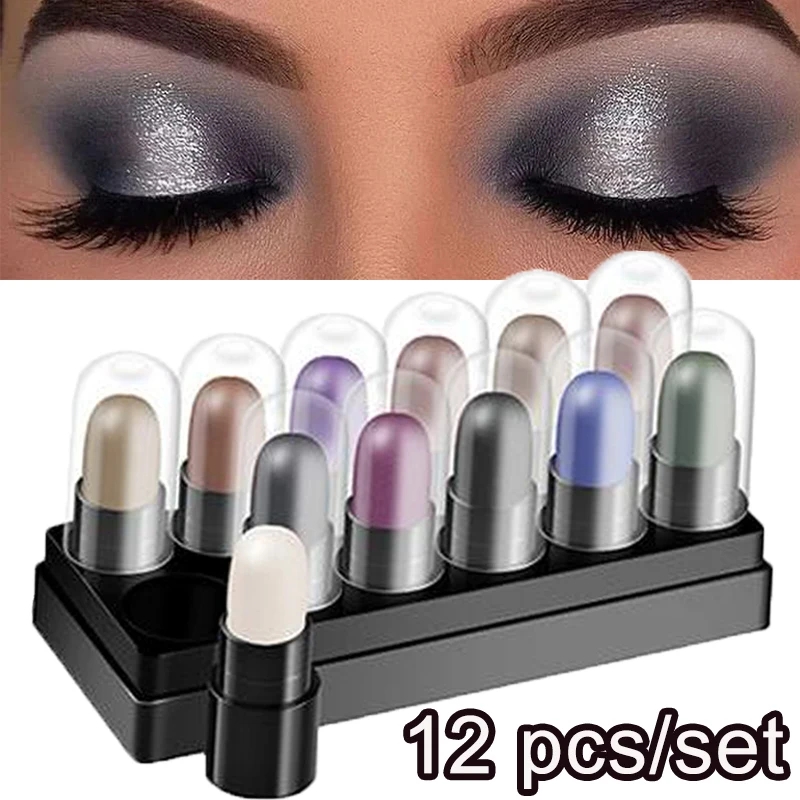 12 цветов/набор перламутровые тени для век водостойкий осветляющий хайлайтер