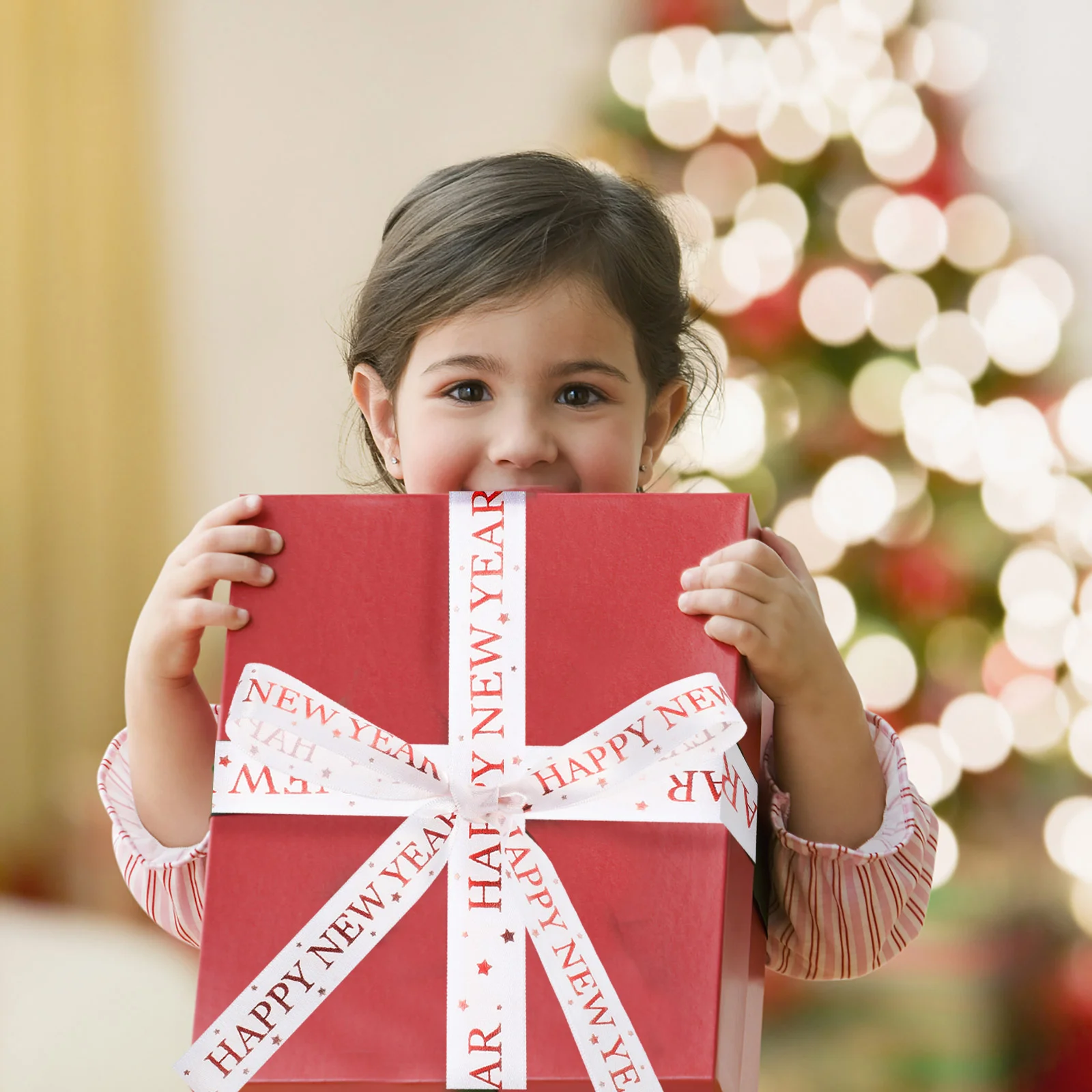 

1 Roll of Gift Box Package Ribbon Happy New Year Ribbon Festival Gift Ribbon