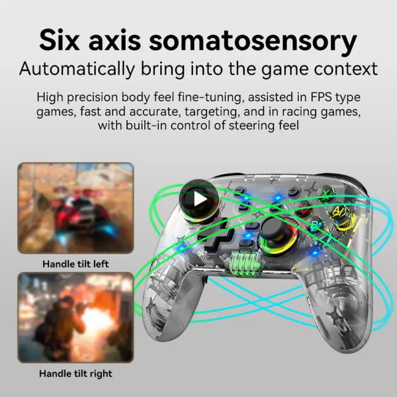 

Tools Parts bluetooth-compatible Wired Game Handle Six-axis Body Sense Function Ergonomic Trigger Design Joypad Game Handle