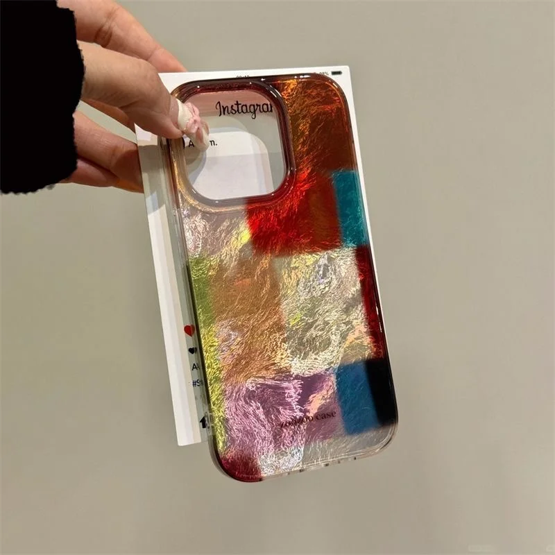 Вихревой узор цветной сетчатый сращивающийся чехол для телефона iPhone 11 12 13 14 15 16 pro