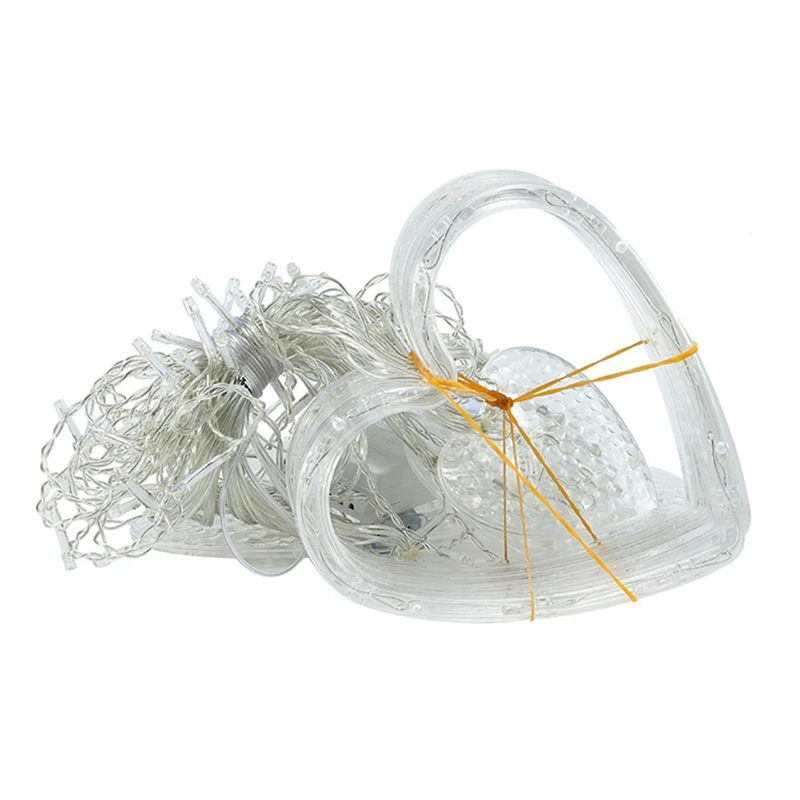 

12 Heart Curtain Lights 2.5M Outdoor Waterproof Bedroom Home Party Wedding Decoration LED Love String Lights EU Plug