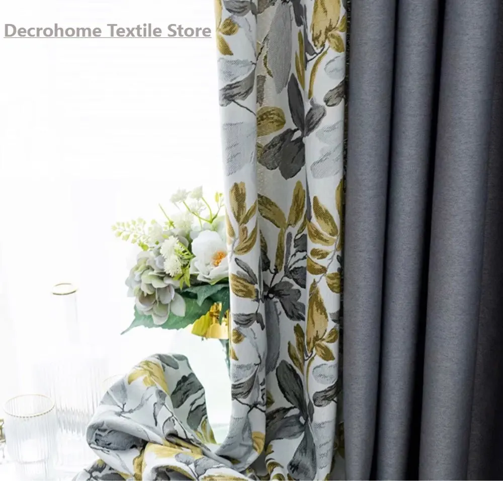 

New Double-sided Hemp Curtain Luxury Nordic Minimalist Bedroom Living Room Full Blackout Custom Curtains
