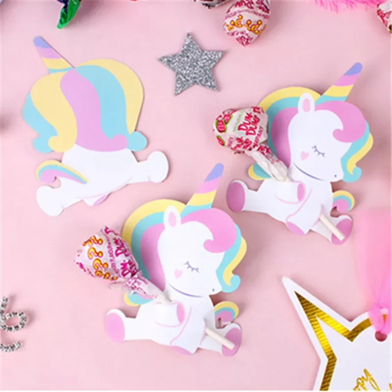 

Unicornio Lollipop Decoration Cards Unicorn Party Decorations Kids Birthday Candy Favors Decor for Guest Baby Shower-S