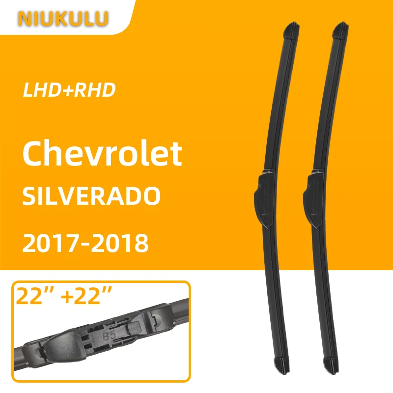 

Щетки стеклоочистителя для лобового стекла автомобиля для Chevrolet SILVERADO 2017-2018 22 + 22 дюйма, гибридные автомобильные Резиновые Искусственные щетки
