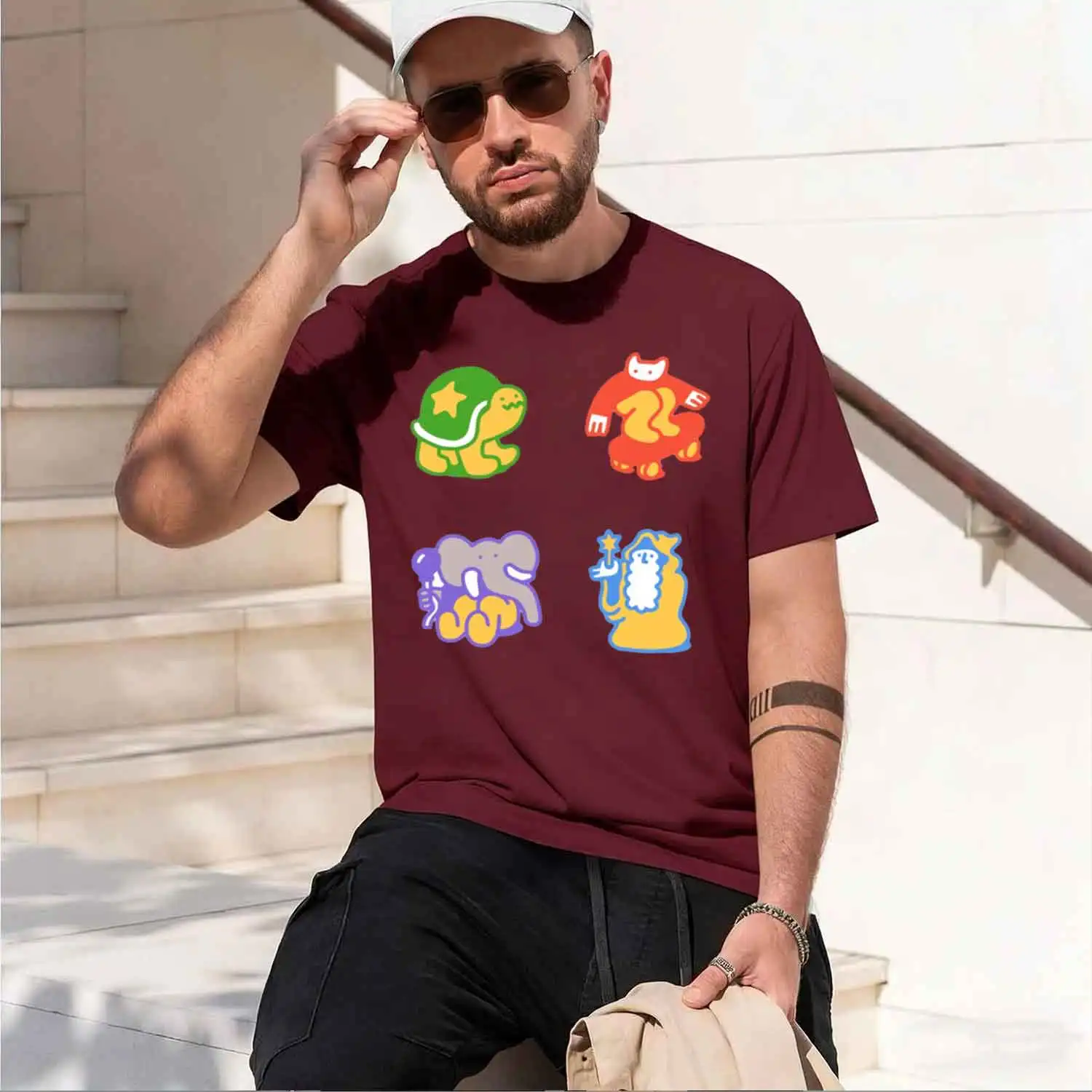Футболка odle Buds Sticker 2026, новая модель, мужская, с коротким рукавом, круглым вырезом, классическая, повседневная, в различных цветах и размерах, для ежедневной носки. (art.: 3920da9d2bf49) - 3920da9d2bf49