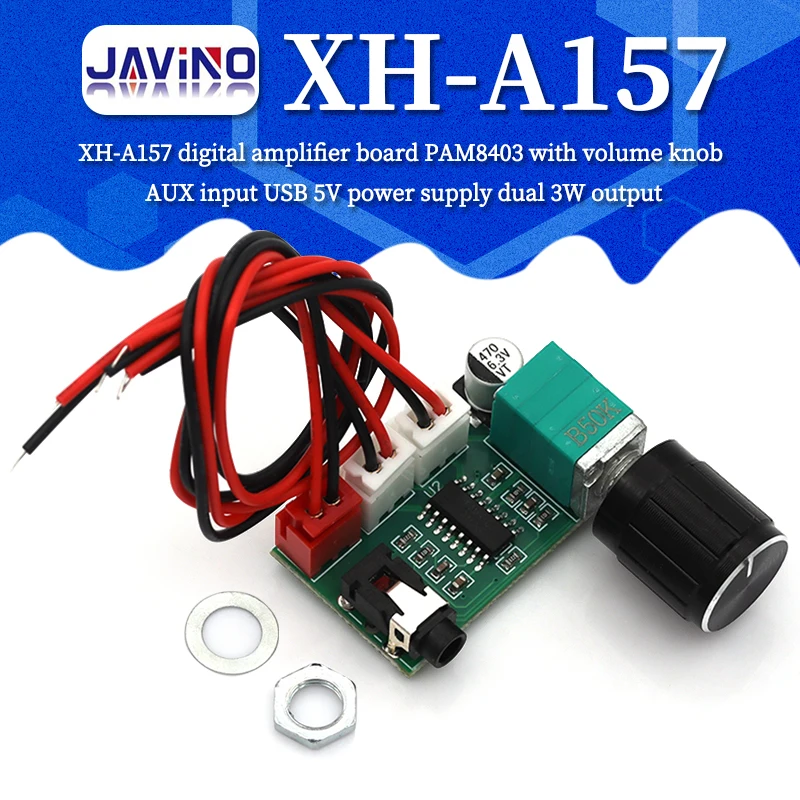 Фото 2X3W PAM8403 2.0Ch AUX Мини-цифровой двухканальный аудиоусилитель 3 Вт + 3 Вт DIY Динамик USB 5 В Маленький стереоусилитель №1
