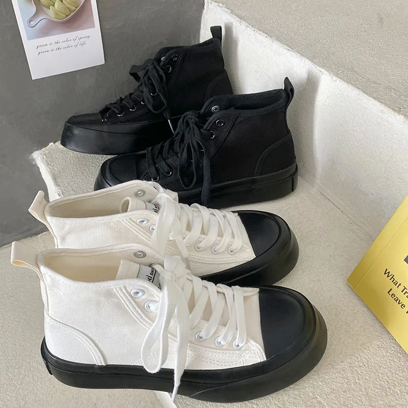 

Women's Casual Canvas Shoes Breathable High Top Shoes Flat Walking Shoes
