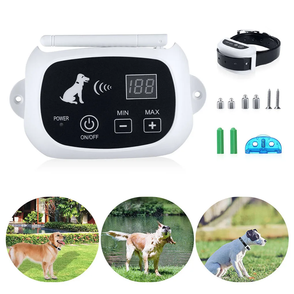 

Stop Barking Shock Collar Pet 500 Meters Electric Fence System Anti-bark Trainer Pets Accessories 1-drag-2 US Plug