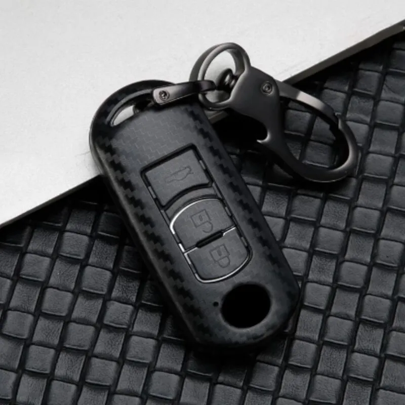 

Carbon Car Key Cover Key Case for Mazda 2 3 6 Axela Atenza CX-5 CX5 CX-3 CX-7 CX8 CX-9 2016 2017 2018 2/3 Buttons Auto Bag