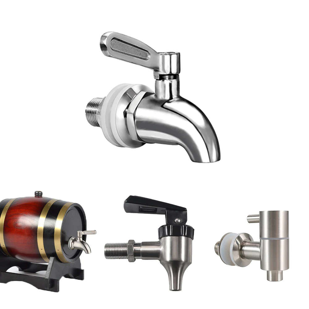 

Household Steel Wine Barrel Faucet Spigot Bar Wine Beverage Juice Drink Barrel Tap Beer Dispenser Holder Glass Drum Bibcock